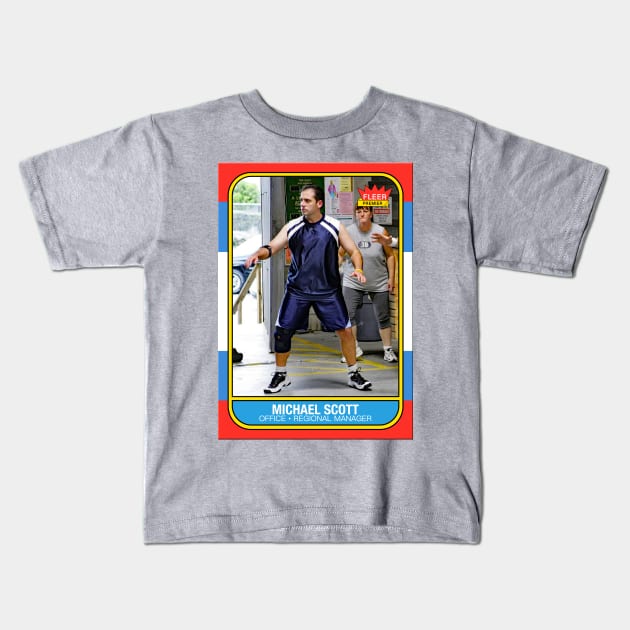 Michael Scott Fleer '86 Card Kids T-Shirt by ParaholiX